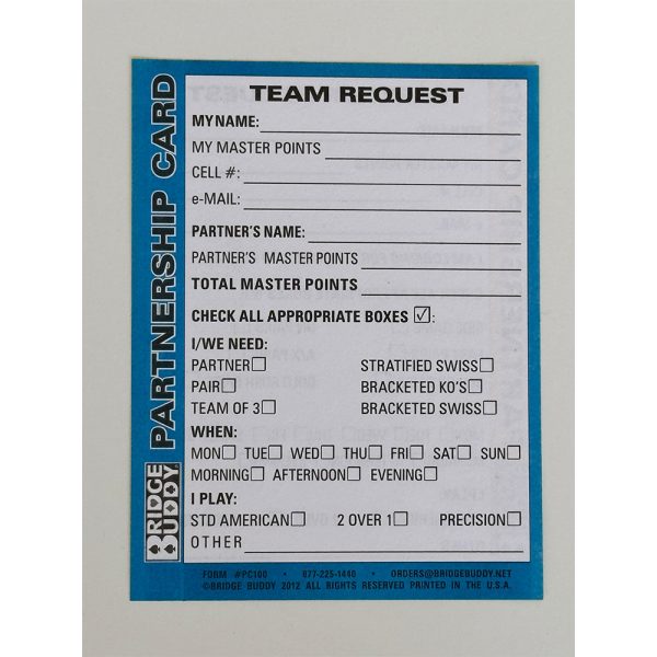 Double Sided Partner and Team Request Cards - Pack of 500 - Image 2
