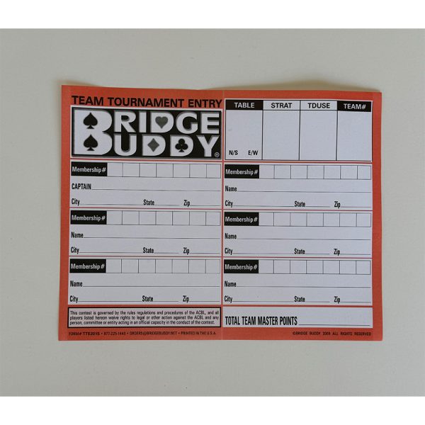Team Tournament Entry Forms - Pack of 500 - Image 3